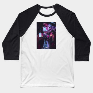 Tokyo Street Neon Synthwave Baseball T-Shirt